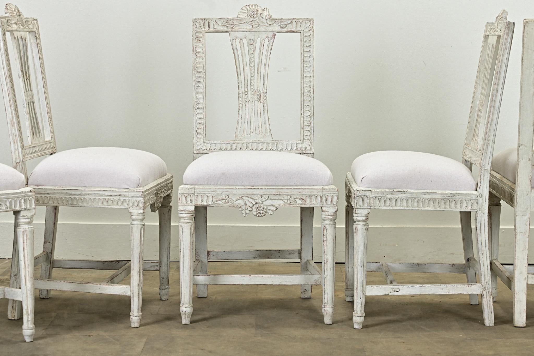 Set of 10 Swedish Gustavian Dining Chairs 5