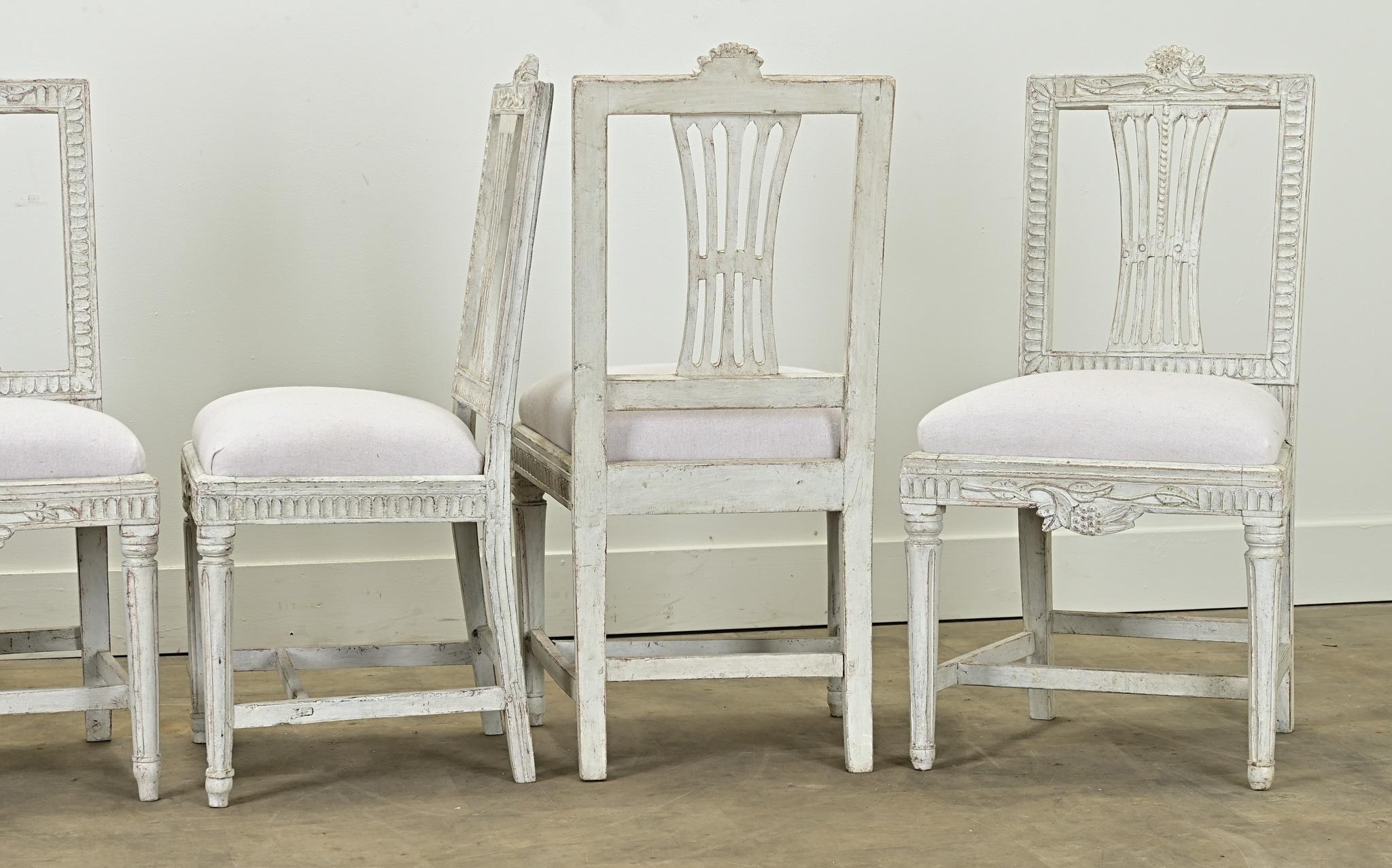 Set of 10 Swedish Gustavian Dining Chairs 6