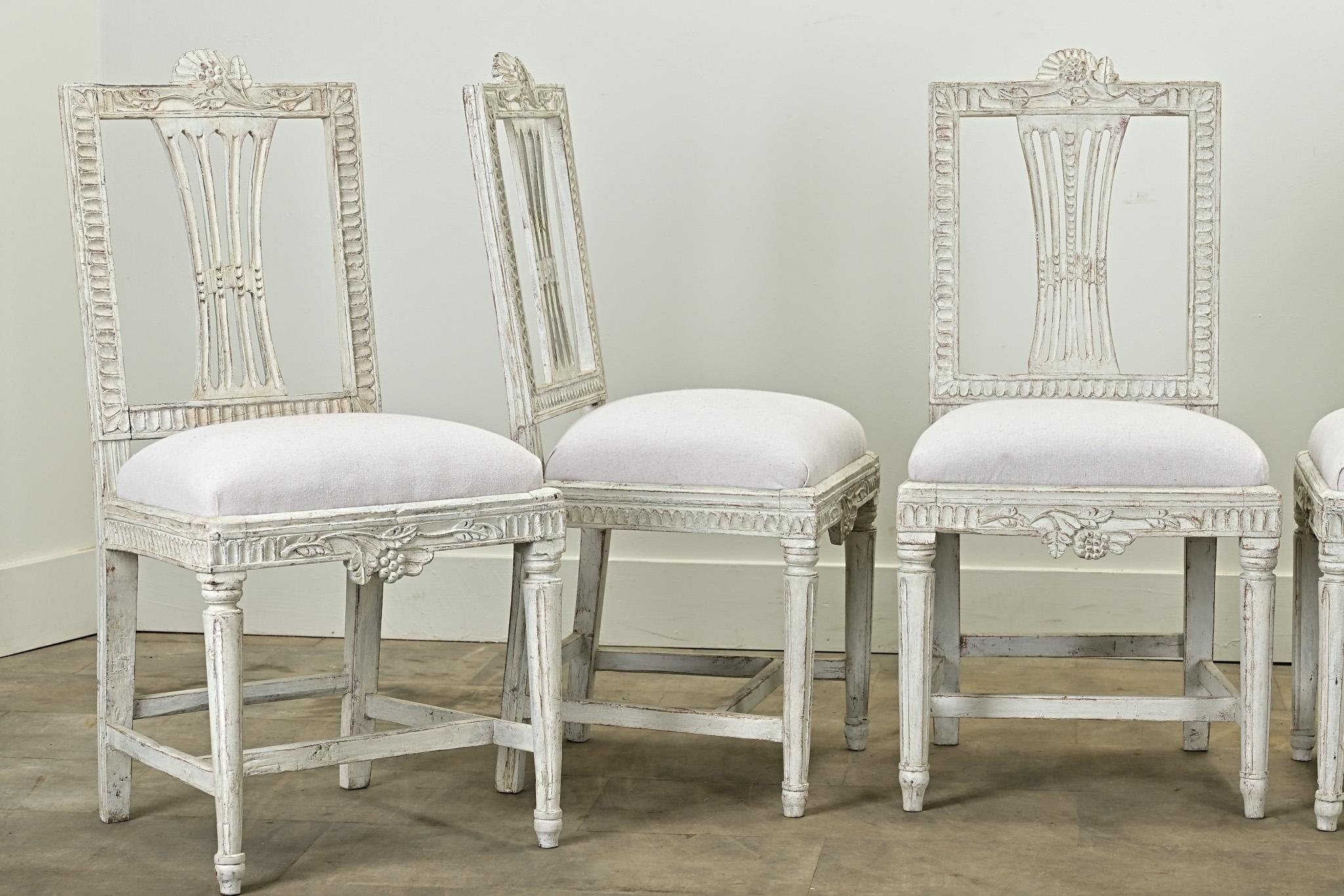 Set of 10 Swedish Gustavian Dining Chairs 8