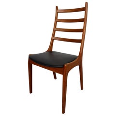 Set of 10 Teak Ladder Back Dining Chairs by Kai Kristiansen Newly Upholstered