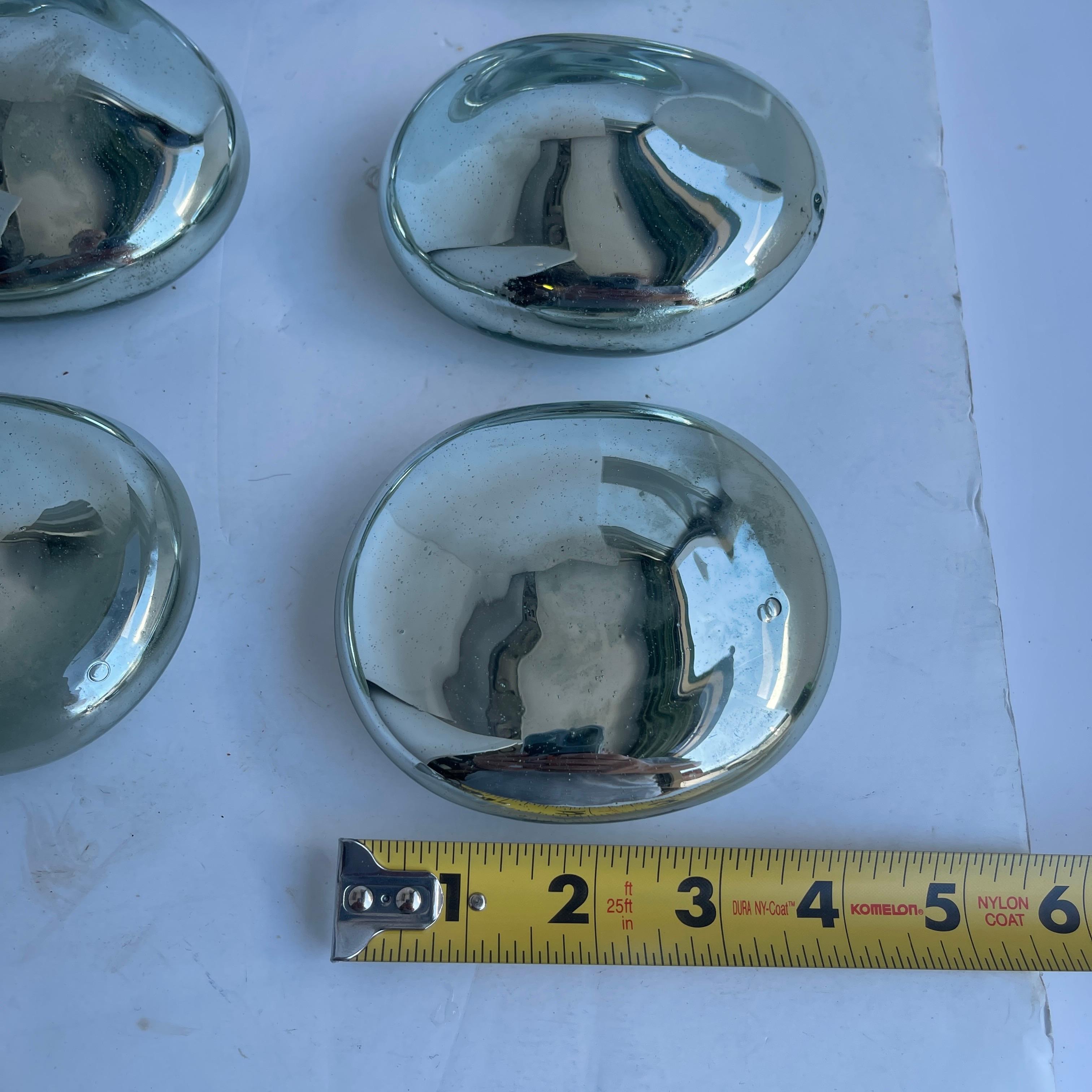 Set of 10 Teardrop Mercury Glass Wall Sculptures 4