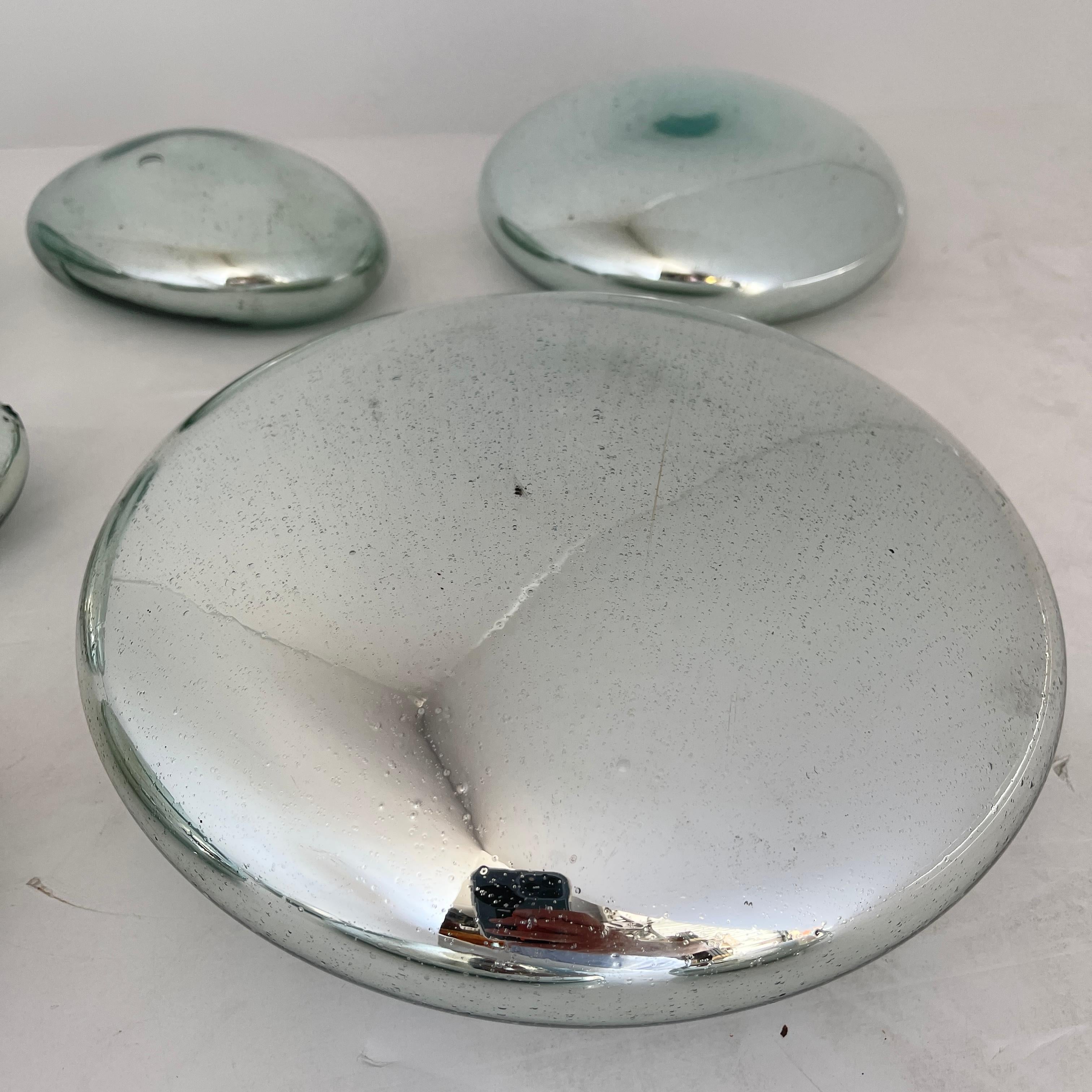 Late 20th Century Set of 10 Teardrop Mercury Glass Wall Sculptures