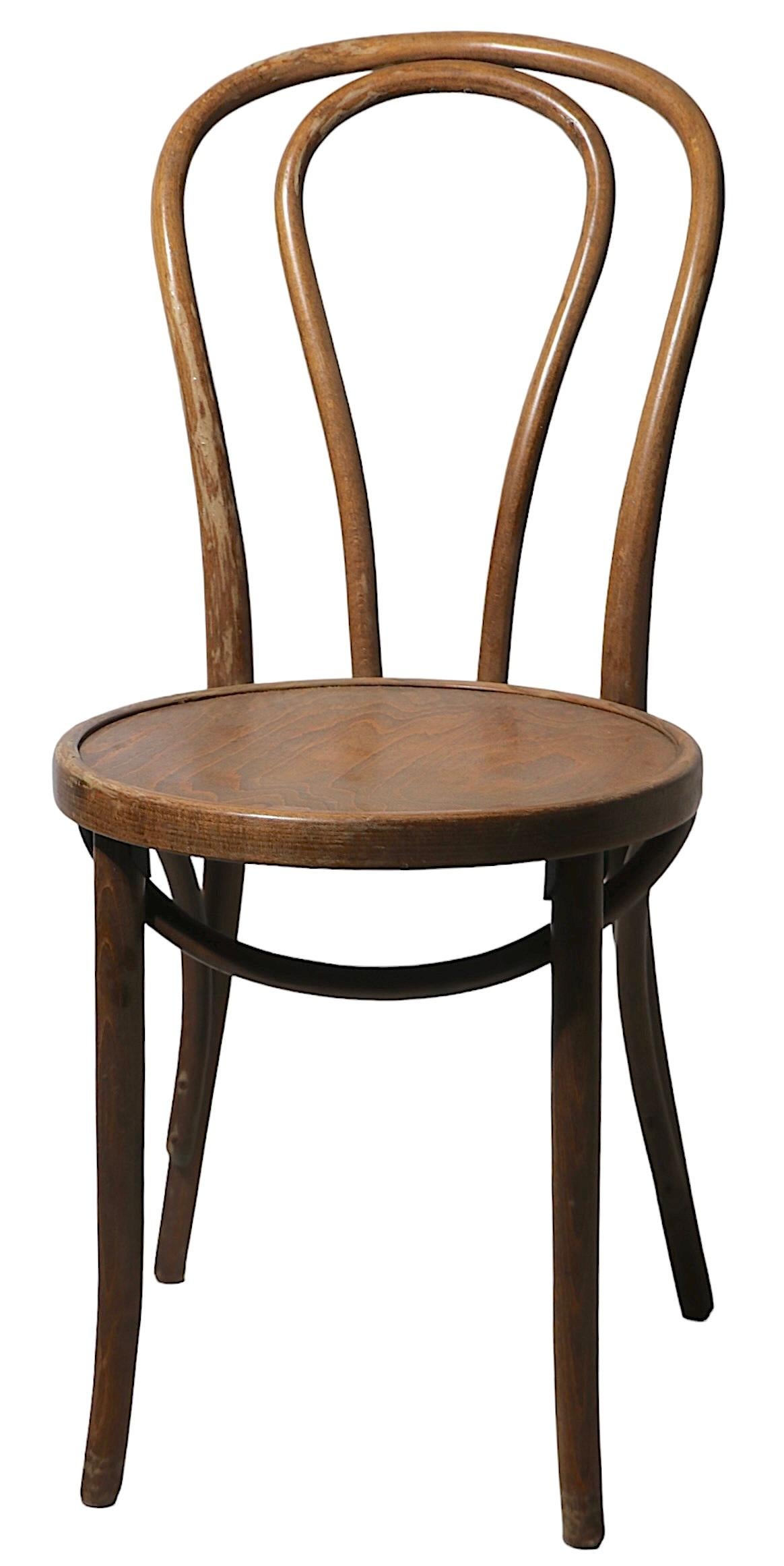 Polish Set of 10 Thonet Bistro Cafe Dining Chairs Made in Radomsko Poland c 1950/70's