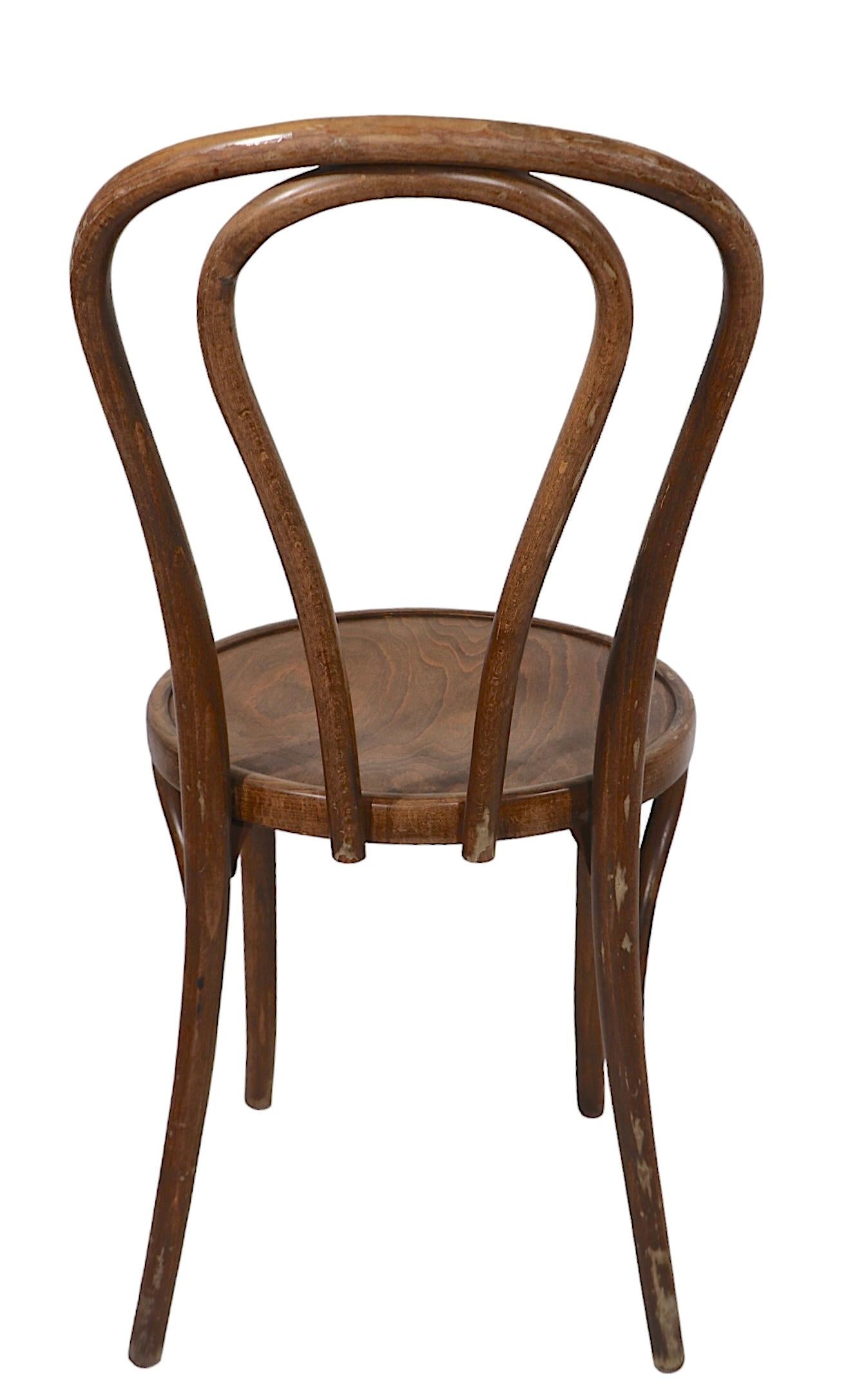 Beech Set of 10 Thonet Bistro Cafe Dining Chairs Made in Radomsko Poland c 1950/70's