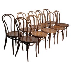 Retro Set of 10 Thonet Bistro Cafe Dining Chairs Made in Radomsko Poland c 1950/70's