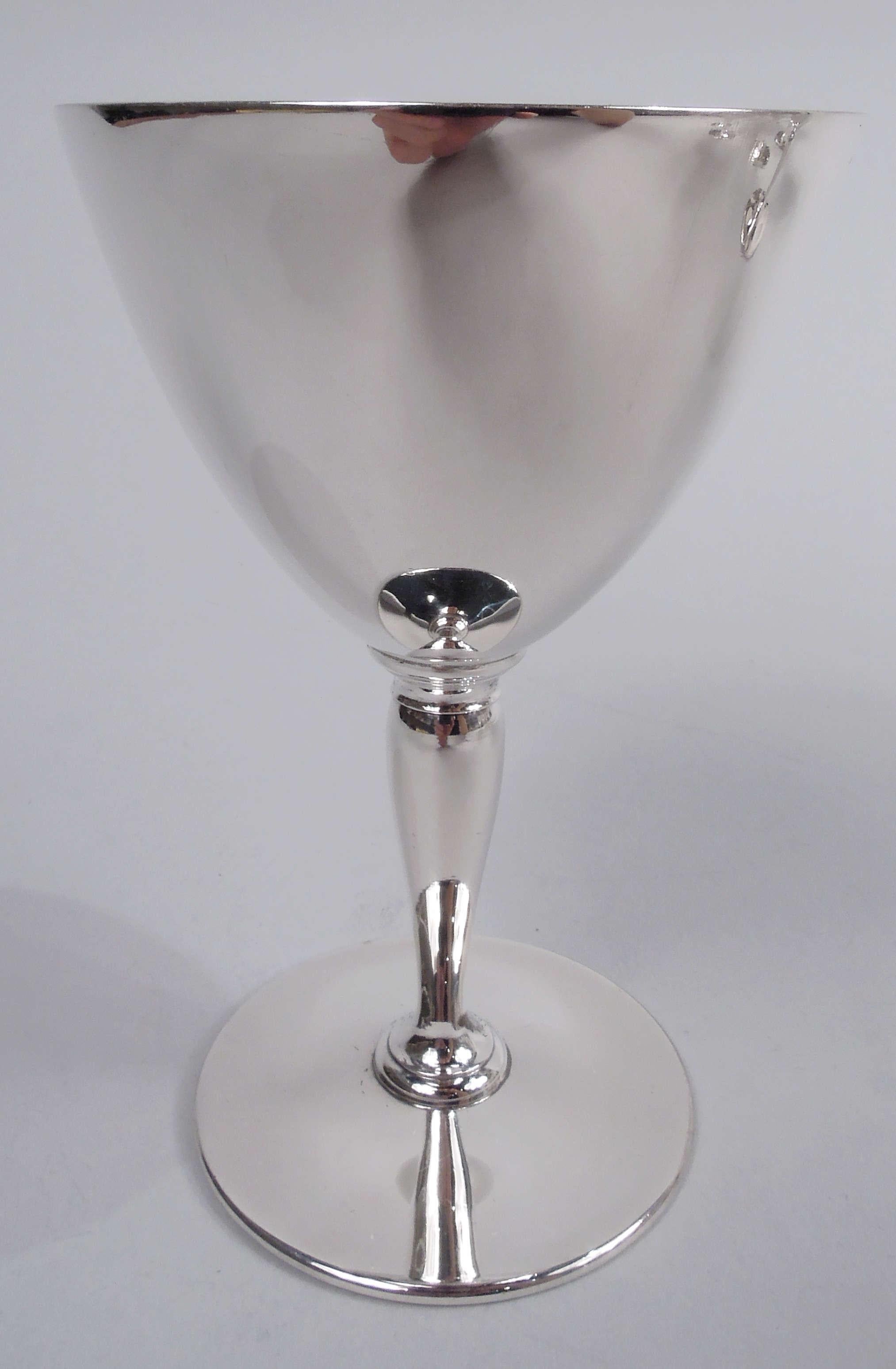 Set of 10 Tiffany American Art Deco Sterling Silver Cocktail Cups In Good Condition For Sale In New York, NY