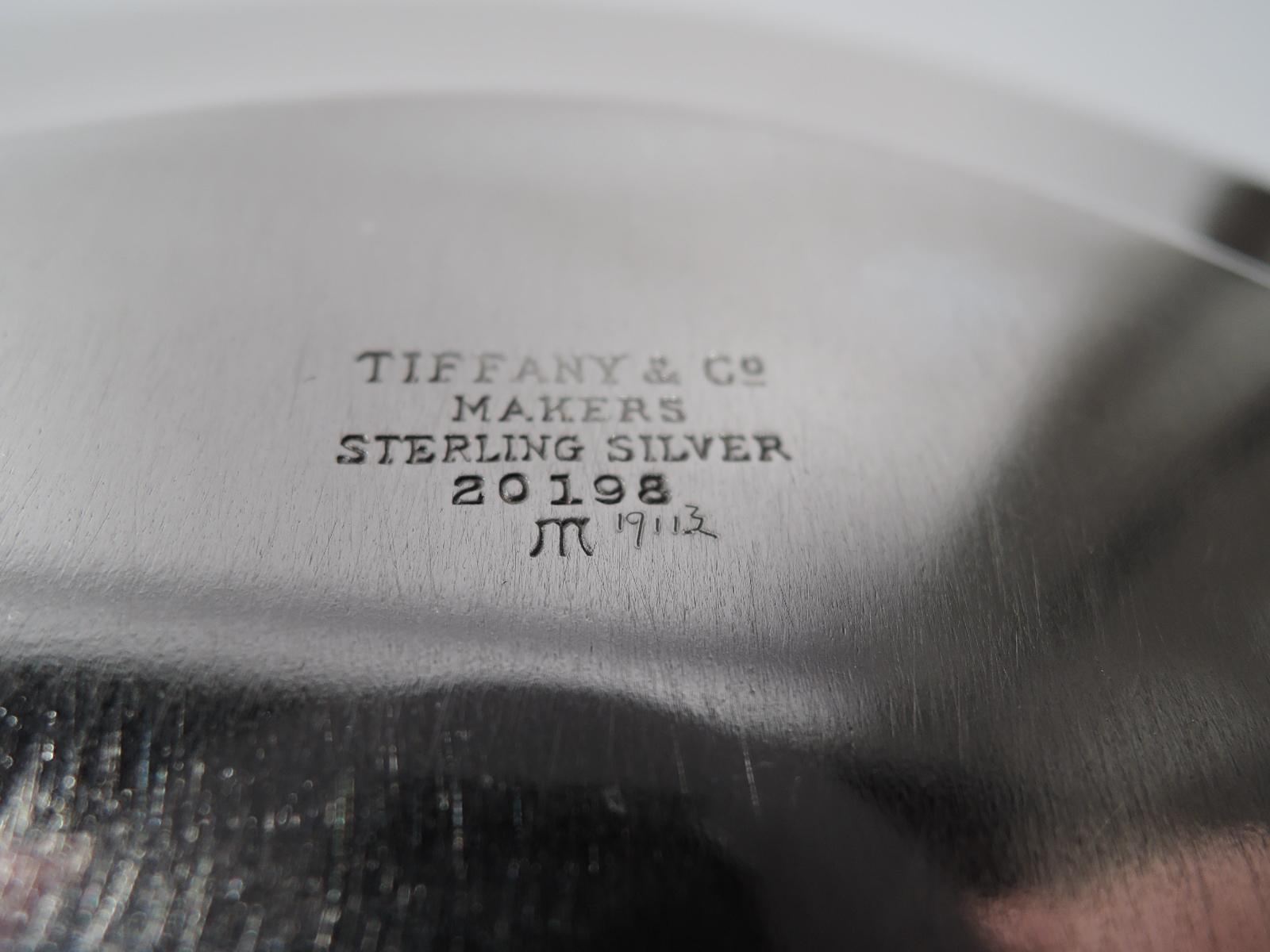 20th Century Set of 10 Tiffany Modern Sterling Silver Bread and Butter Plates