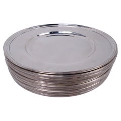 Juego de 10 platos para pan y mantequilla de plata de ley Tiffany Modern