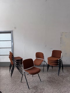 Ensemble de 10 chaises en tissu tabac Agorà par Paolo Favaretto pour Emmegi, Italie