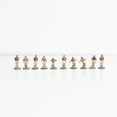Set of 10 Traditional Antique Button Soccer Game Figures, circa 1950
