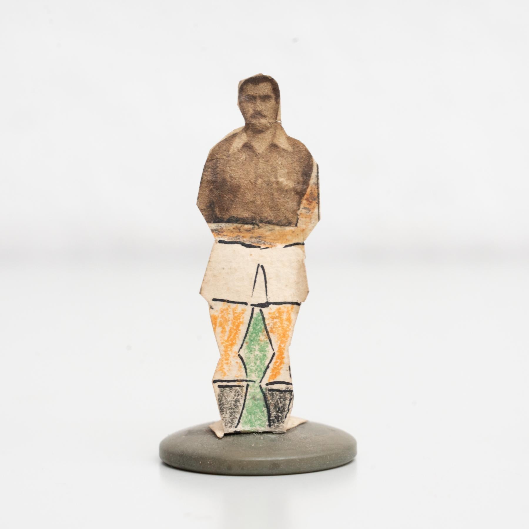 Set of 10 Traditional Antique Button Soccer Game Figures, circa 1950 For Sale 1