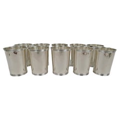Set of 10 Traditional Sterling Silver Mint Juleps by Manchester