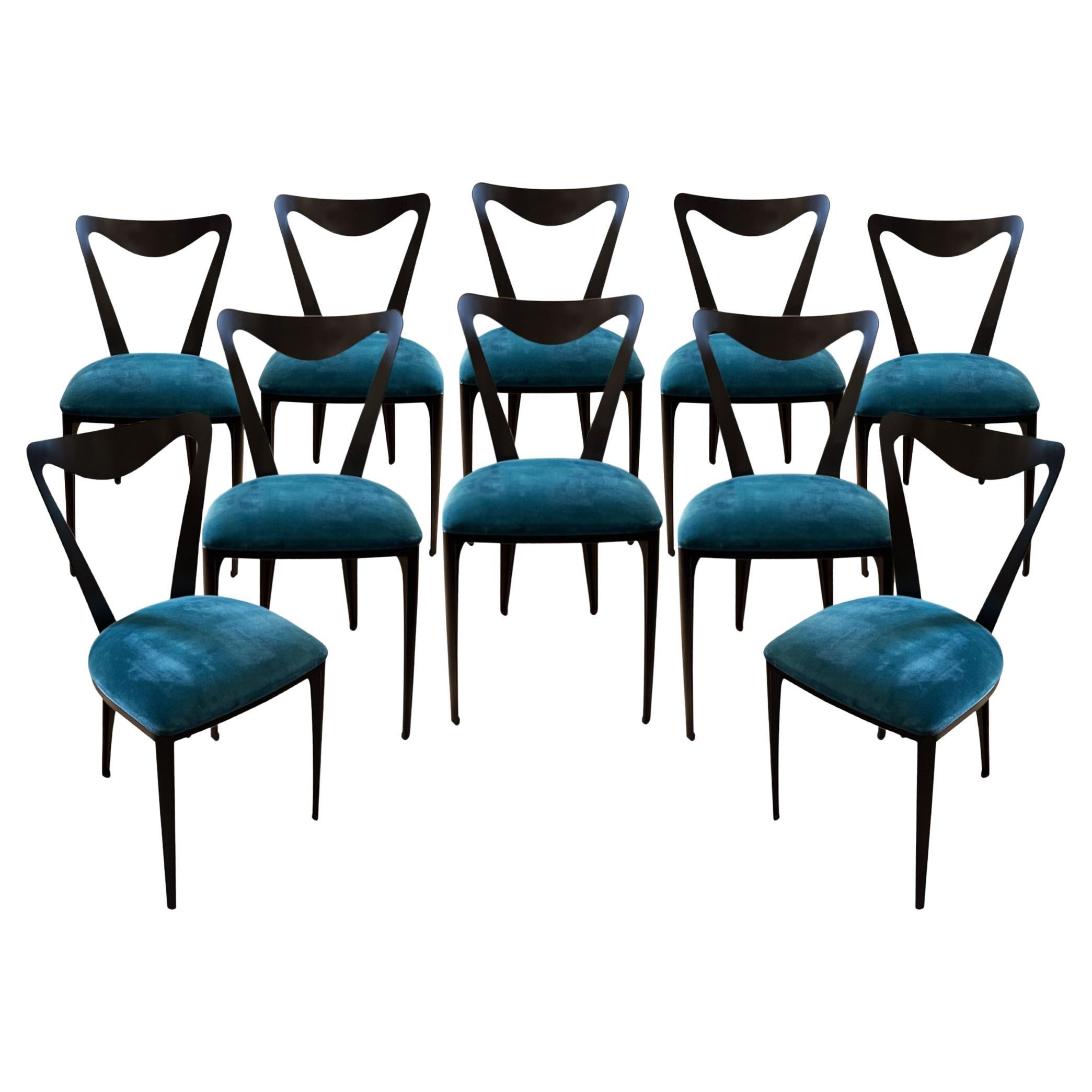Set of 10 Upholstered Metal 'Tiffany' Tom Faulkner Dining Chairs For ...