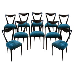Set of 10 Upholstered Metal 'Tiffany' Tom Faulkner Dining Chairs