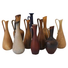 Set of 10 Vases, Gunnar Nylund, Rörstrand, Scandinavian Midcentury Vintage