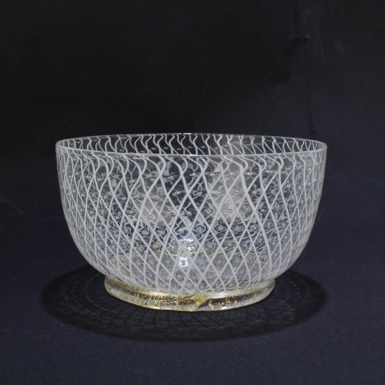 Set of 10 Venetian or Murano Glass Reticulo Filigrana Bowls and Plates 2
