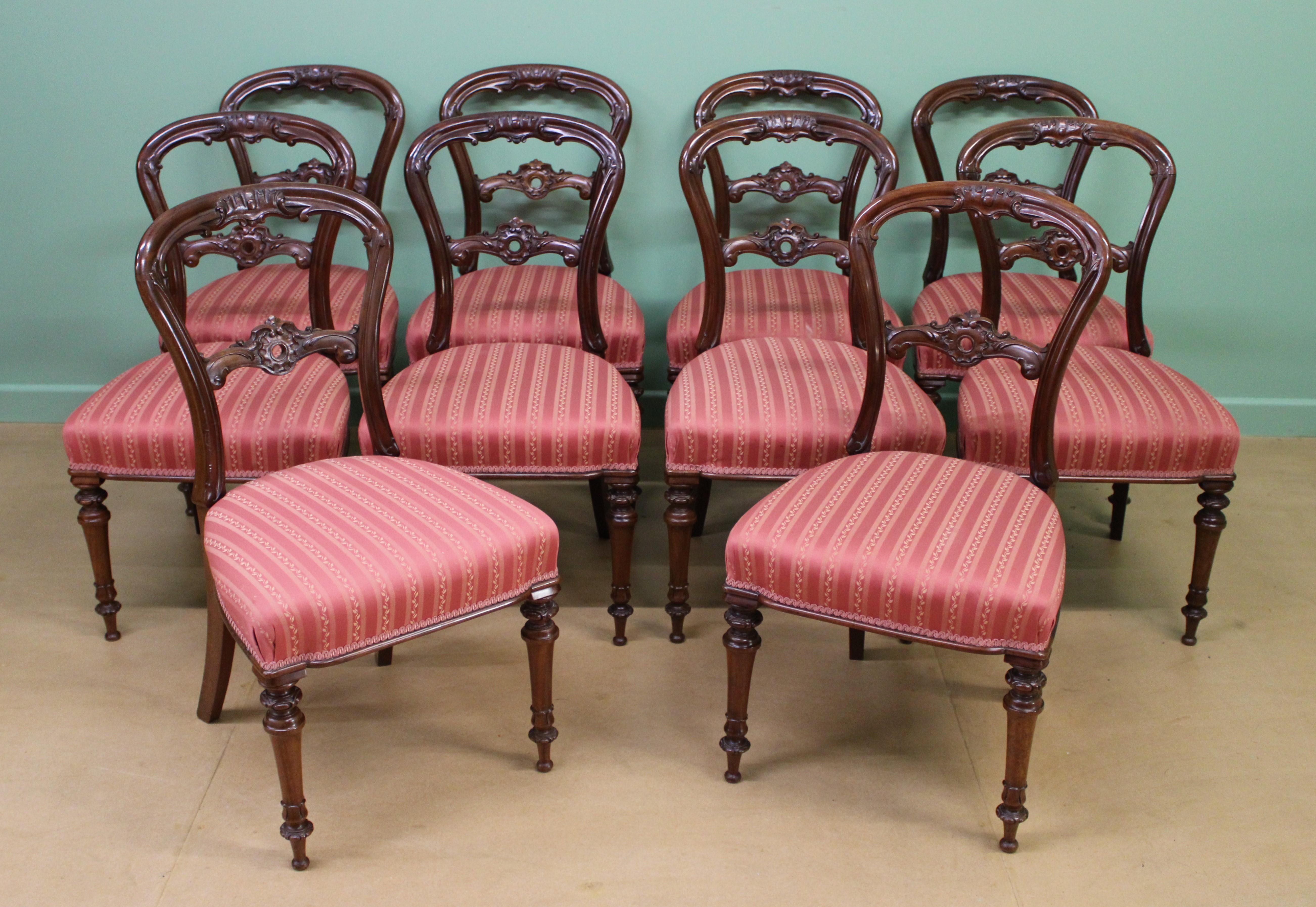 Set of 10 Victorian Dining Chairs For Sale at 1stDibs