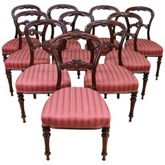 Antique Set of 10 Victorian Dining Chairs