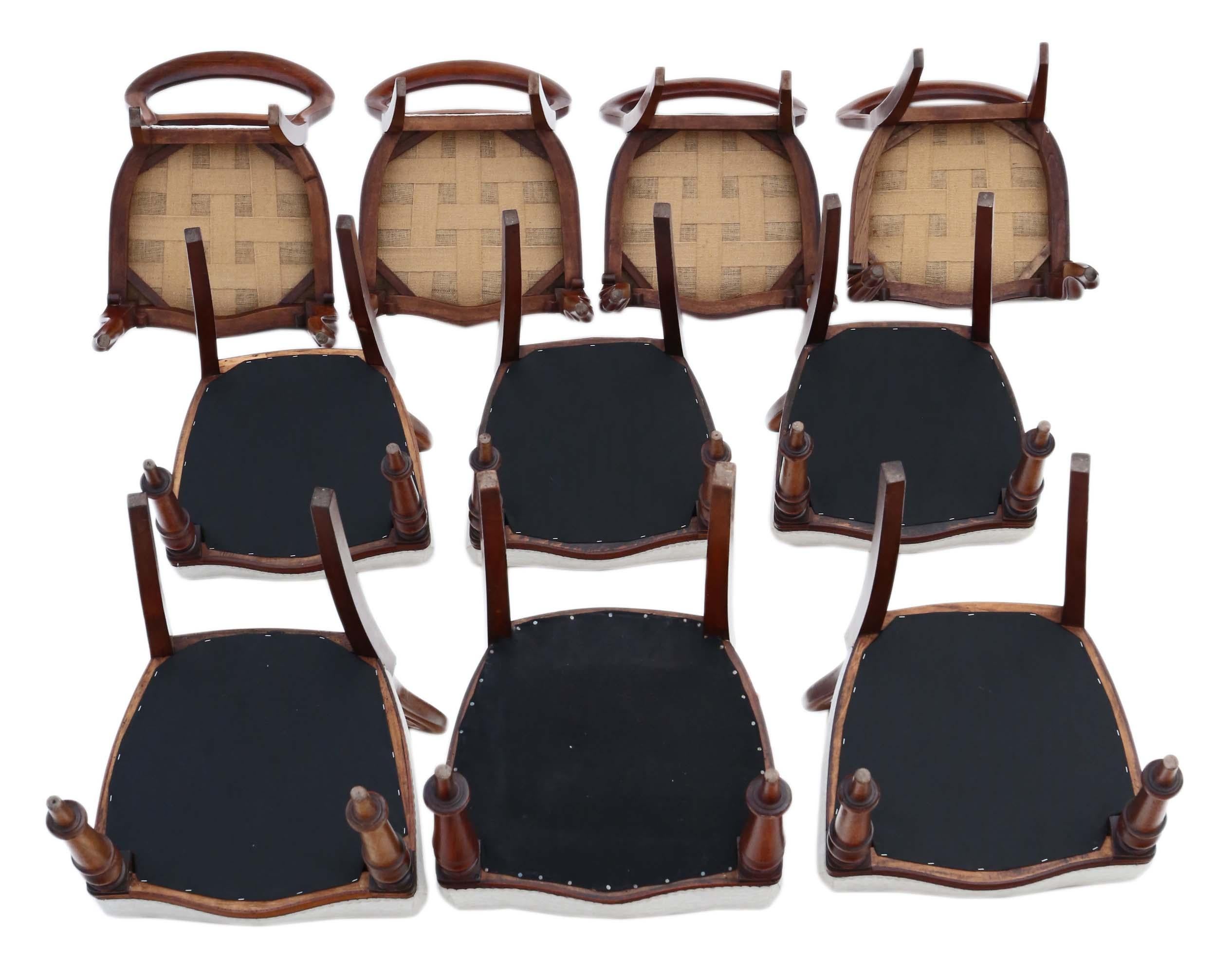 Set of 10 Victorian Mahogany Balloon Back Dining Chairs In Good Condition In Wisbech, Cambridgeshire