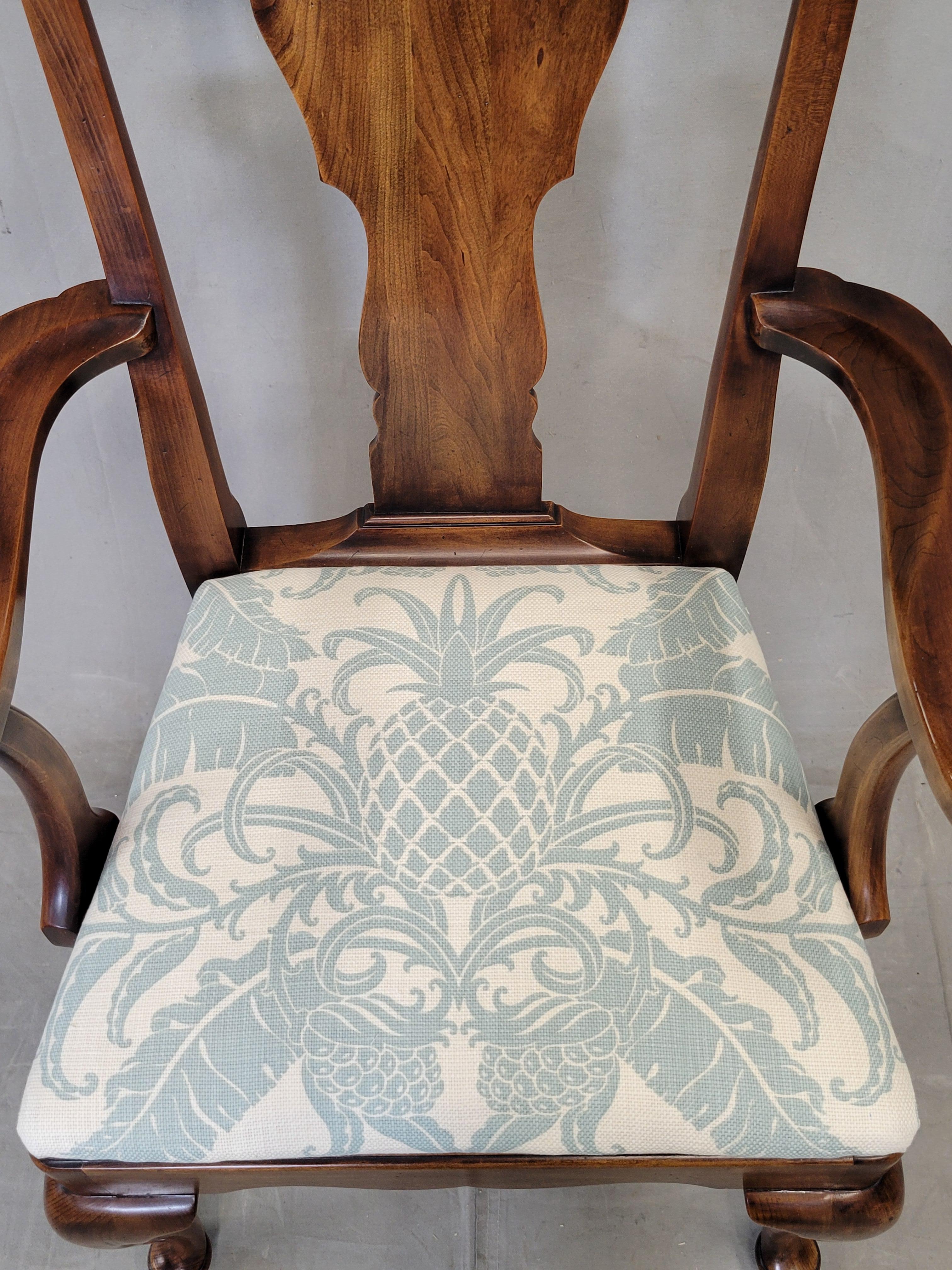 Late 20th Century Set of 10 Vintage 1980s Statton Furniture Dining Room Chairs Tommy Bahama Seats