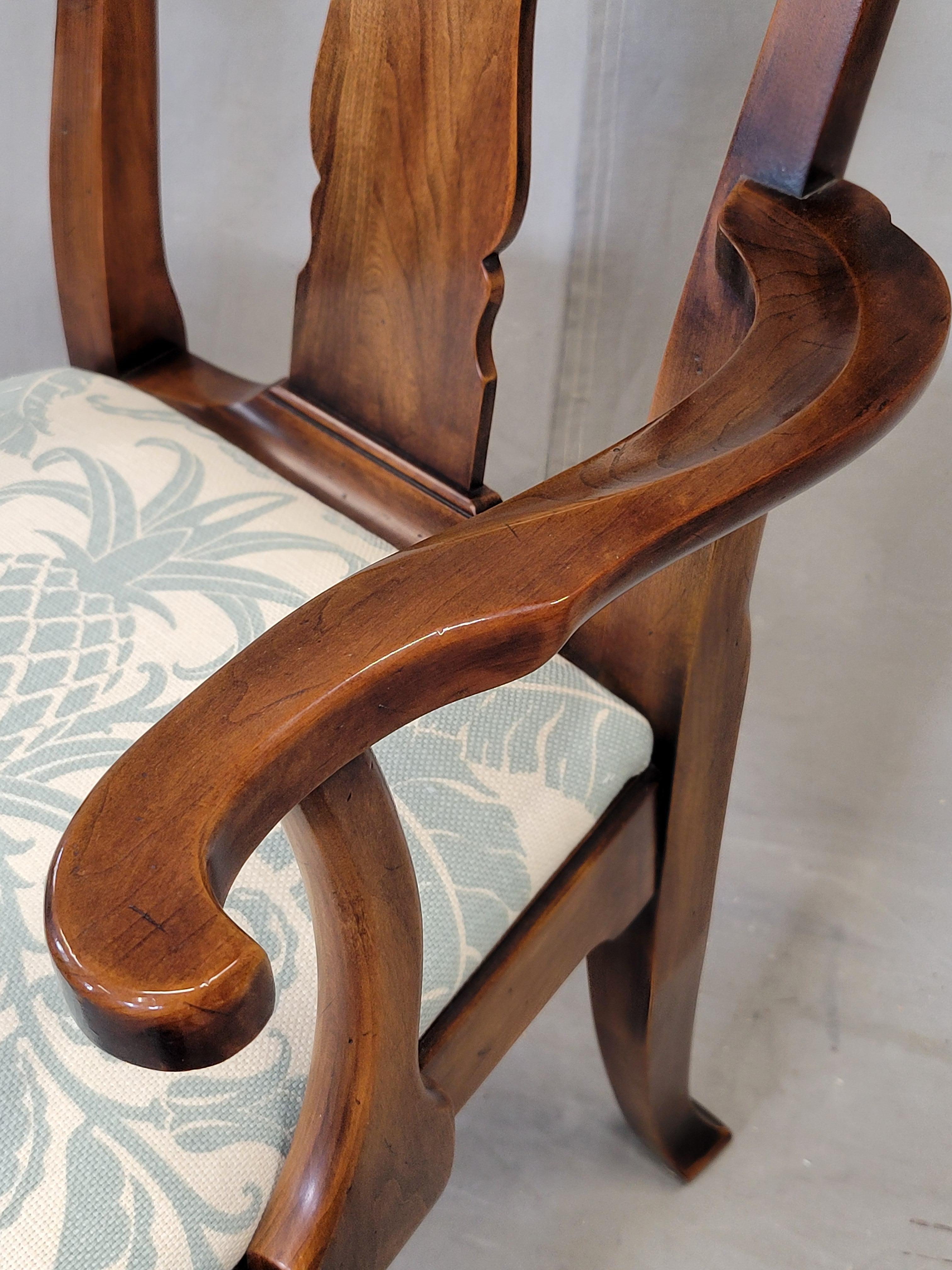Set of 10 Vintage 1980s Statton Furniture Dining Room Chairs Tommy Bahama Seats 1