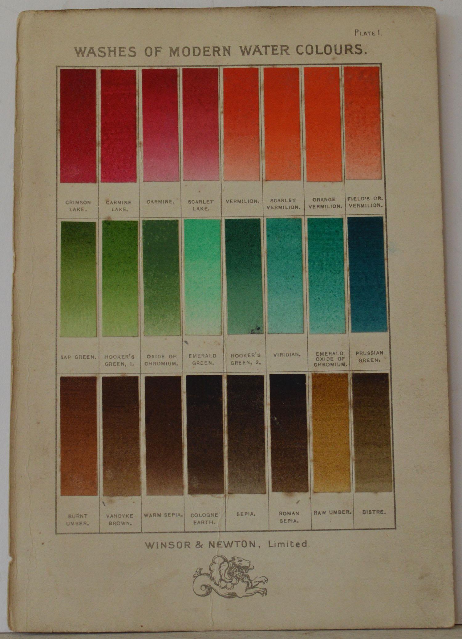 Set of 12 Vintage Artists Oil Color Charts, circa 1900 3