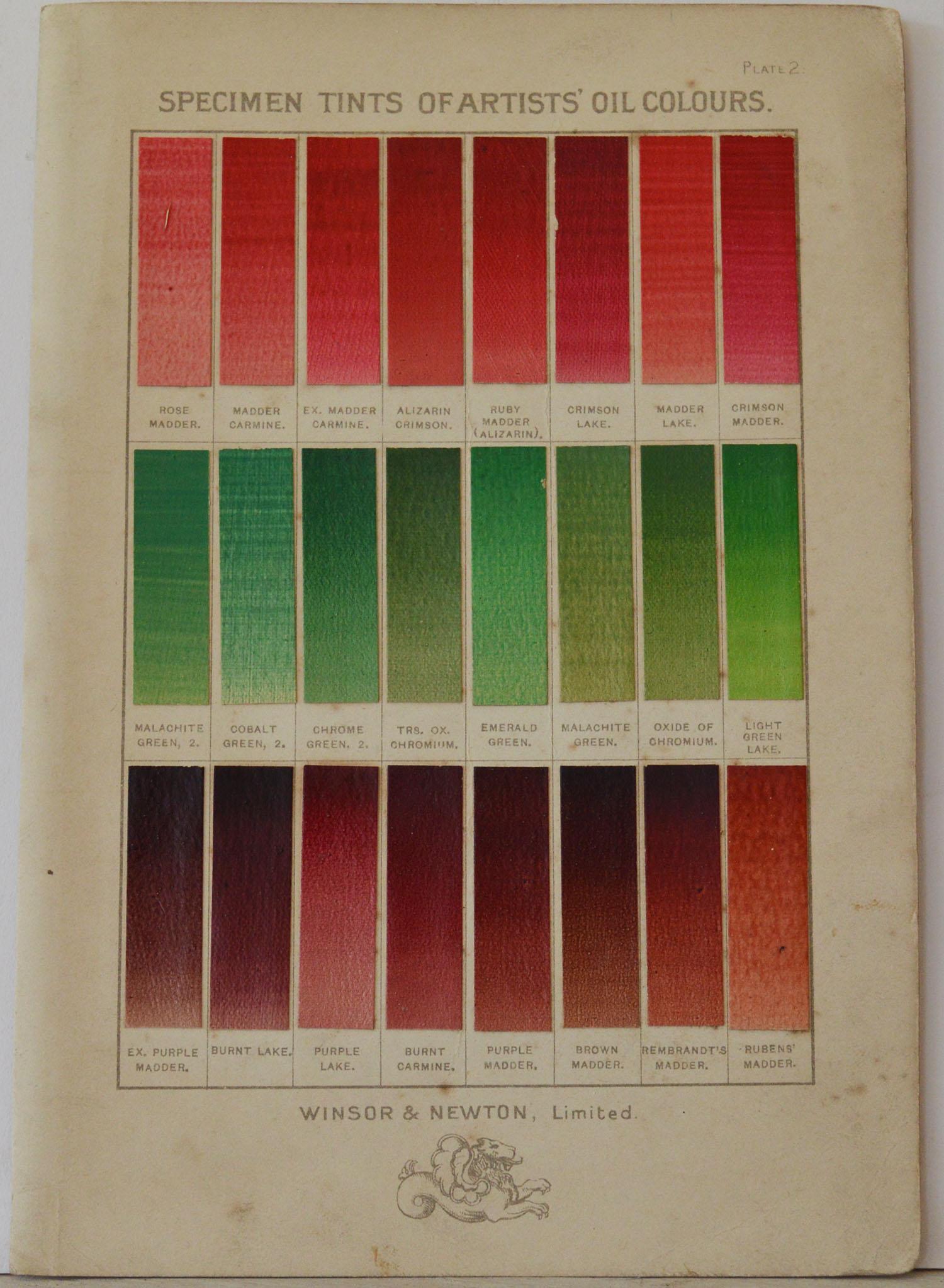 Set of 12 Vintage Artists Oil Color Charts, circa 1900 5