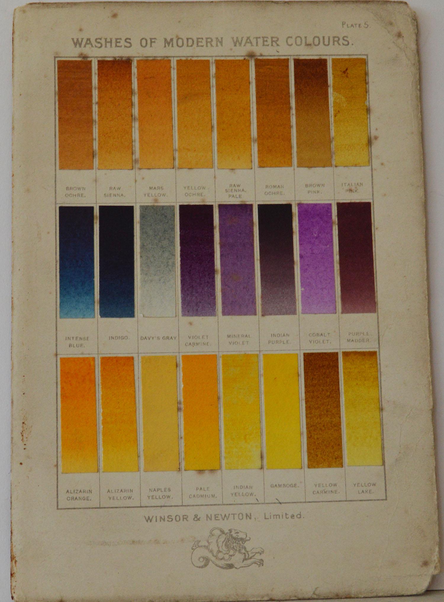 Paper Set of 12 Vintage Artists Oil Color Charts, circa 1900
