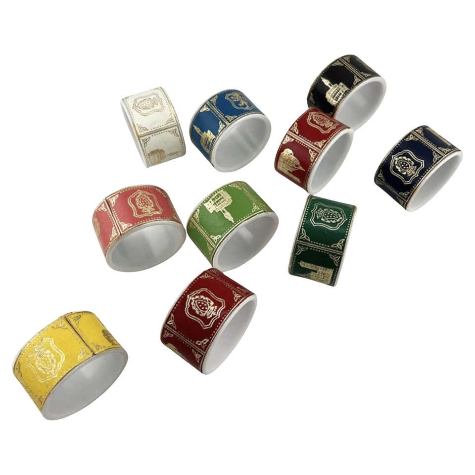 Coastal Bone China Shell Motif Napkin Rings, Set of 4 For Sale at ...