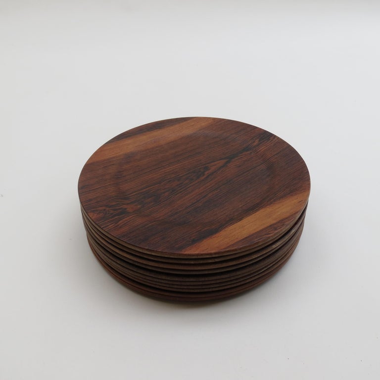Set of 10 Vintage Danish Wooden Server Plates by Skare Molle For Sale at 1stDibs