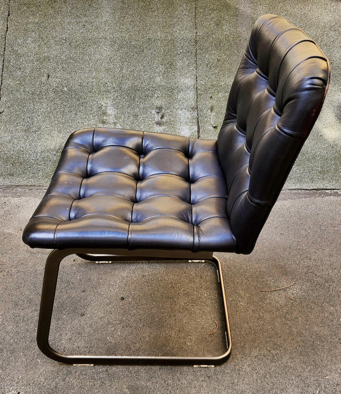 Set of 10 Vintage De Sede RH-304 leather chairs by Robert Haussmann, Bauhaus For Sale 7