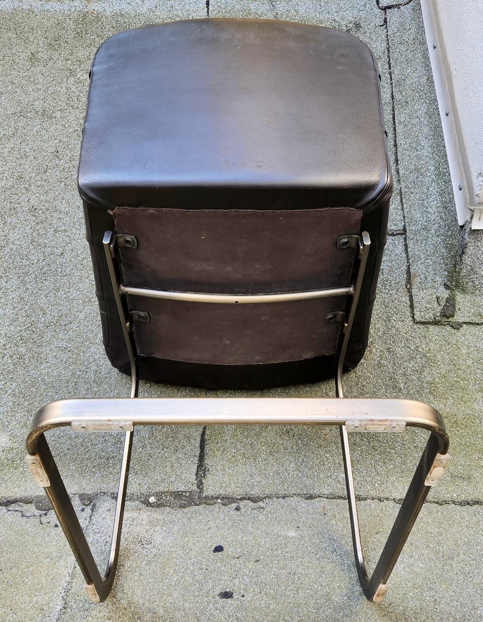 Set of 10 Vintage De Sede RH-304 leather chairs by Robert Haussmann, Bauhaus For Sale 10