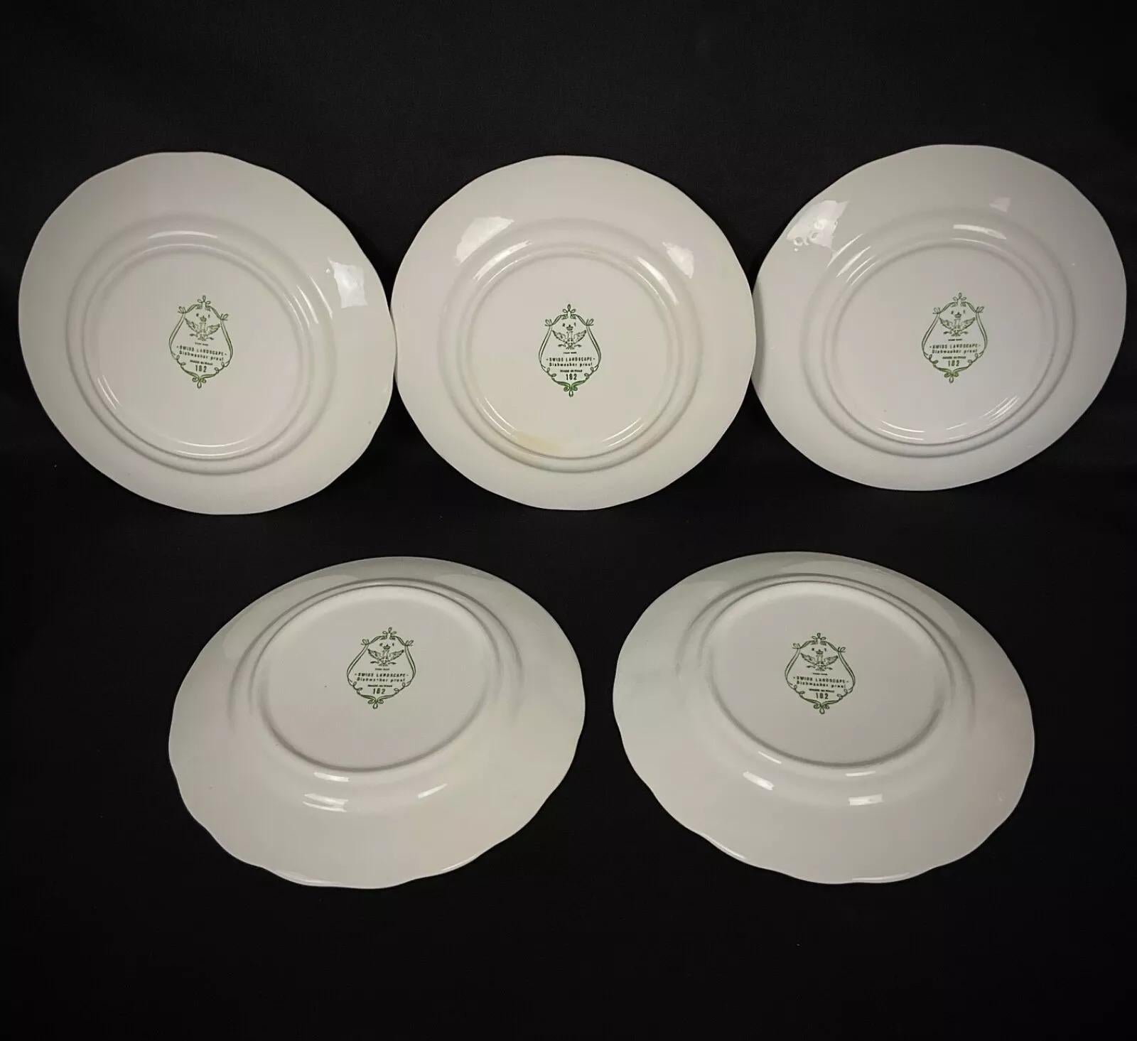 This set of 10 vintage dessert plates, titled 