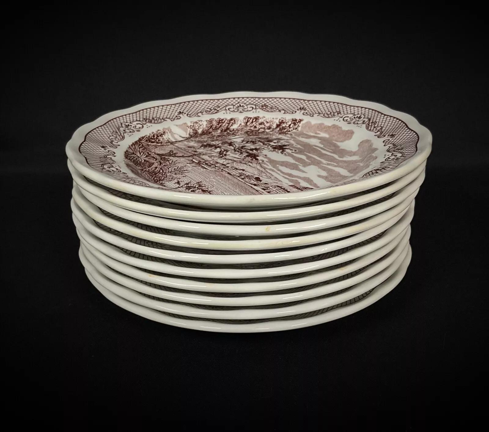 Set of 10 Vintage Dessert Plates – 