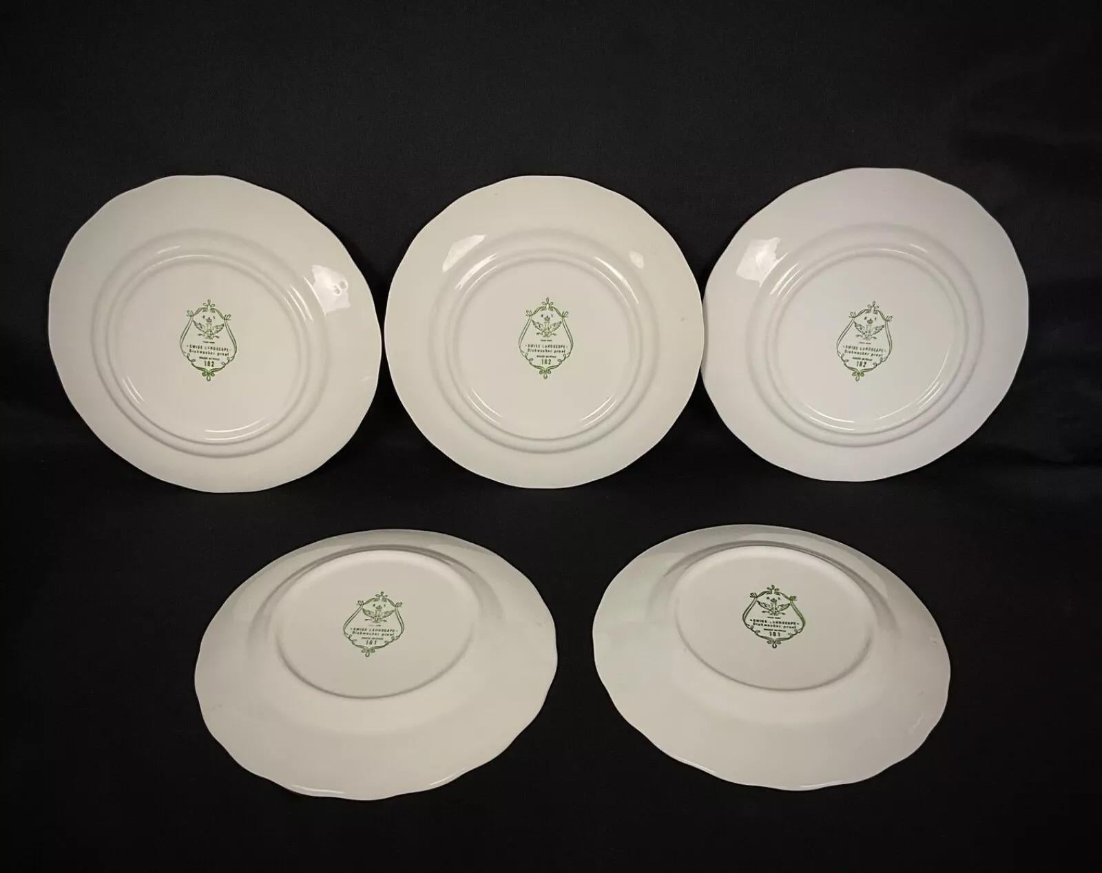 Ceramic Set of 10 Vintage Dessert Plates – 