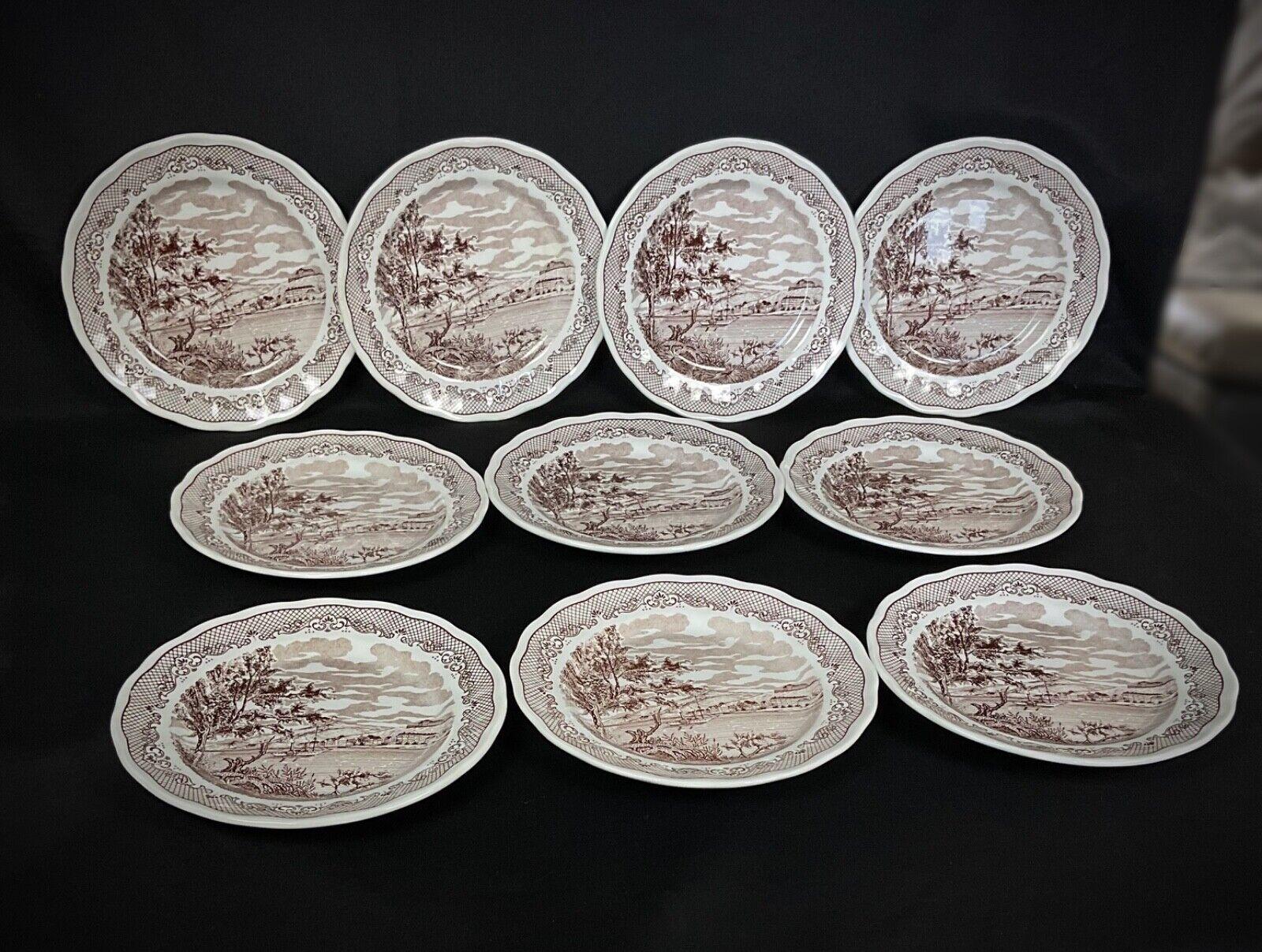Set of 10 Vintage Dessert Plates – 