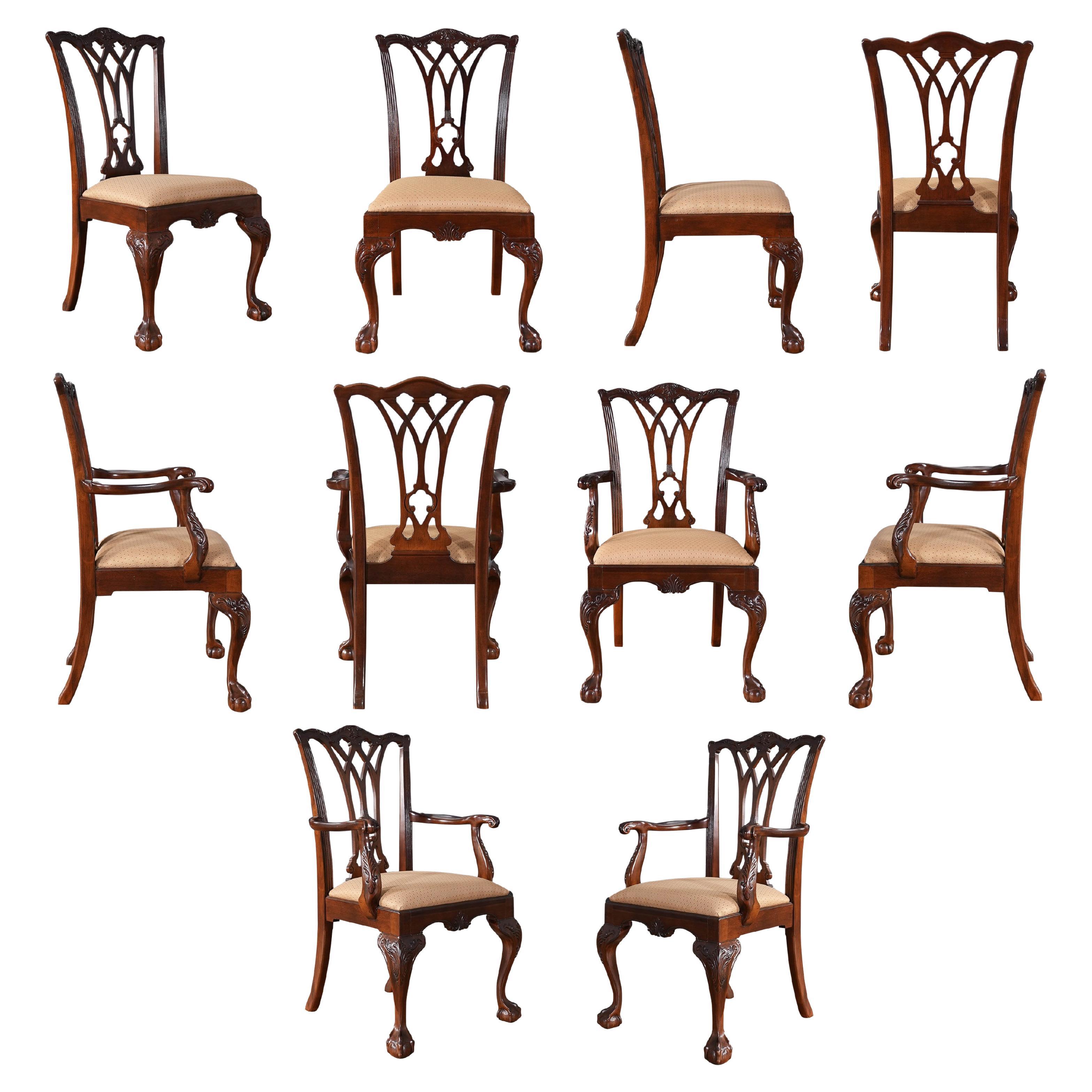 Set of 10 Vintage Drexel Dining Chairs