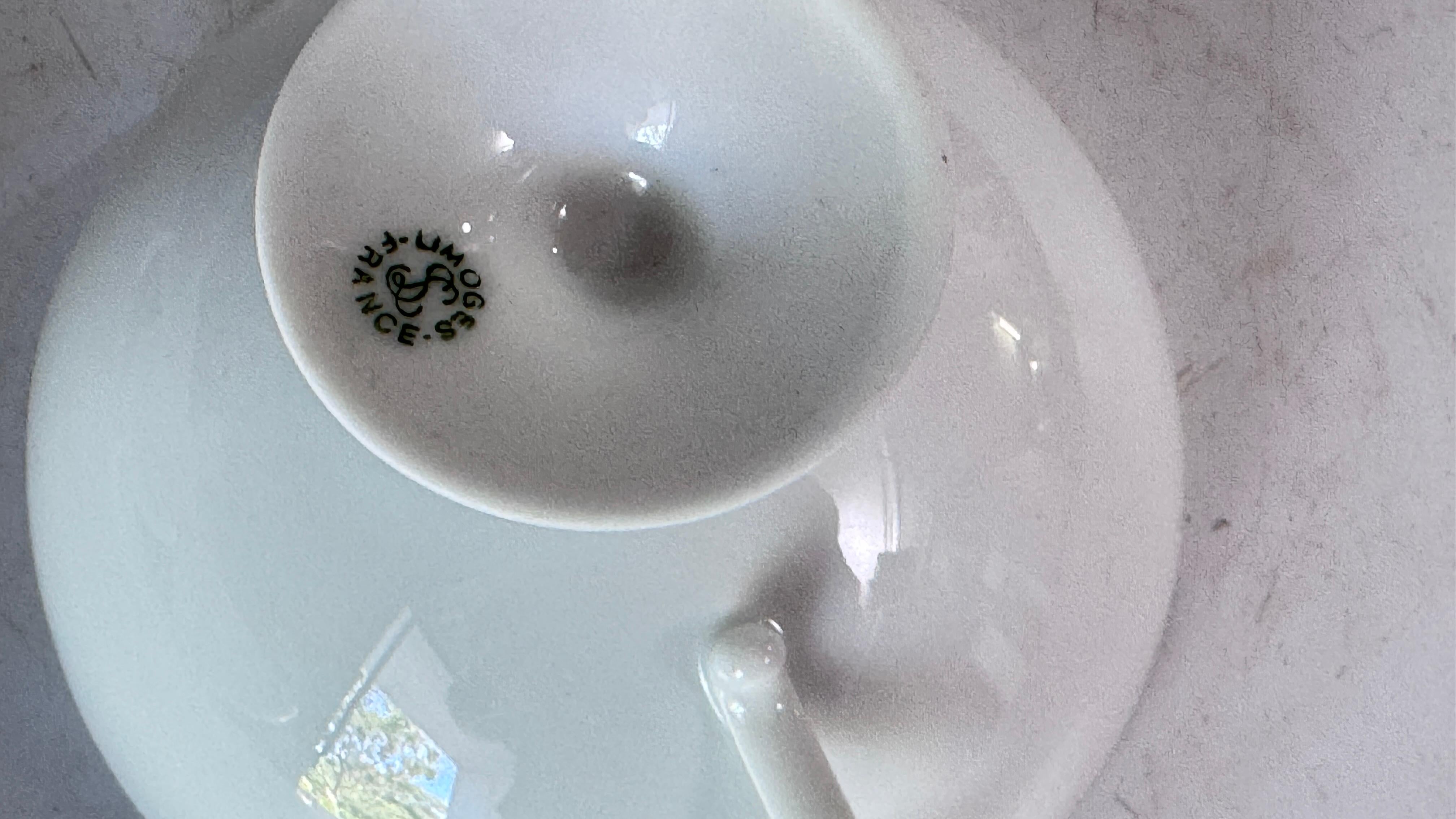 Set of 10 Vintage Limoges Porcelain Coffee Cups – Signed Limoges France – White For Sale 5
