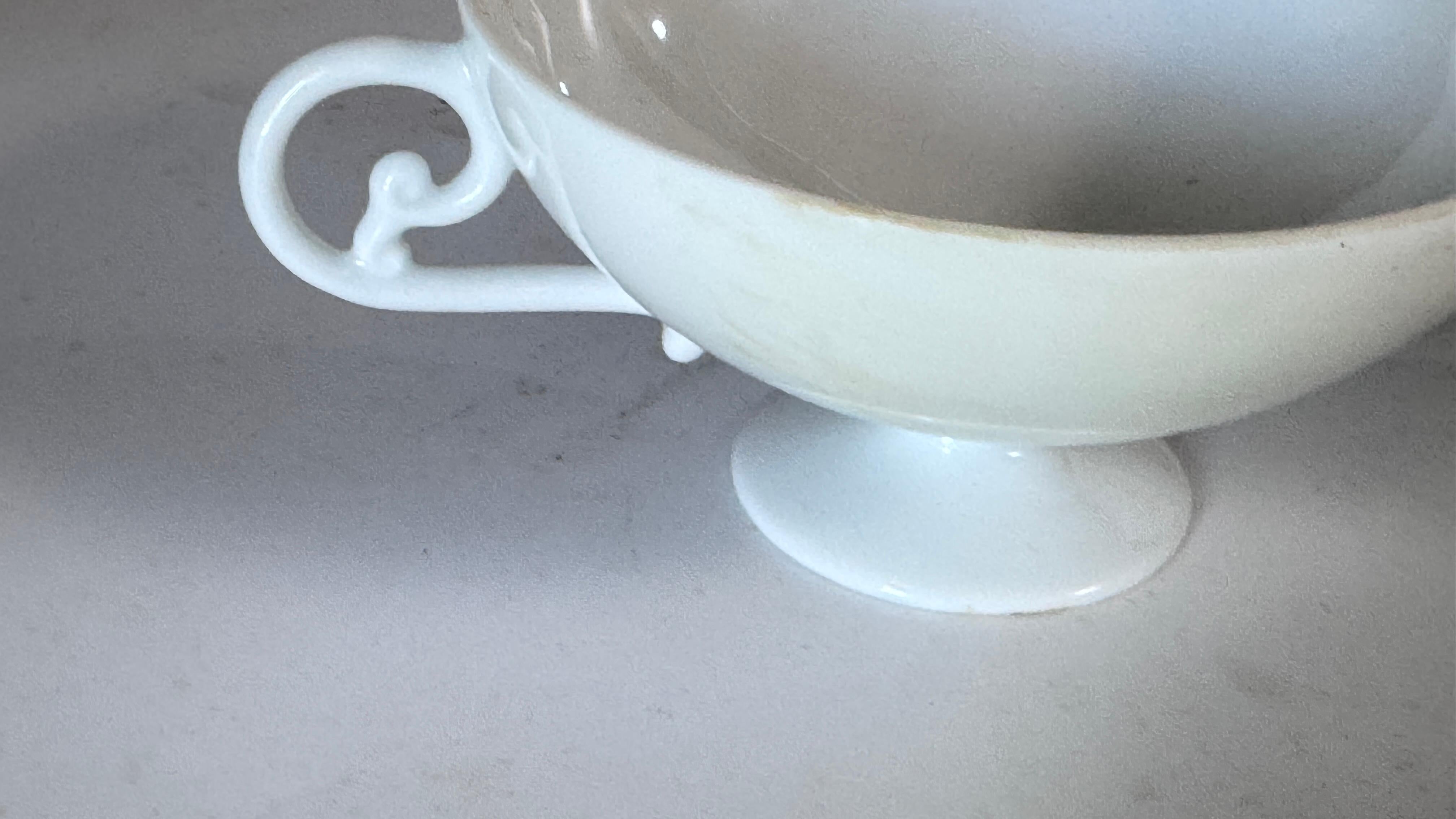 Set of 10 Vintage Limoges Porcelain Coffee Cups – Signed Limoges France – White For Sale 2