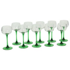 Lot de 10 verres à vin Luminarc Alsace Vintage Base verte