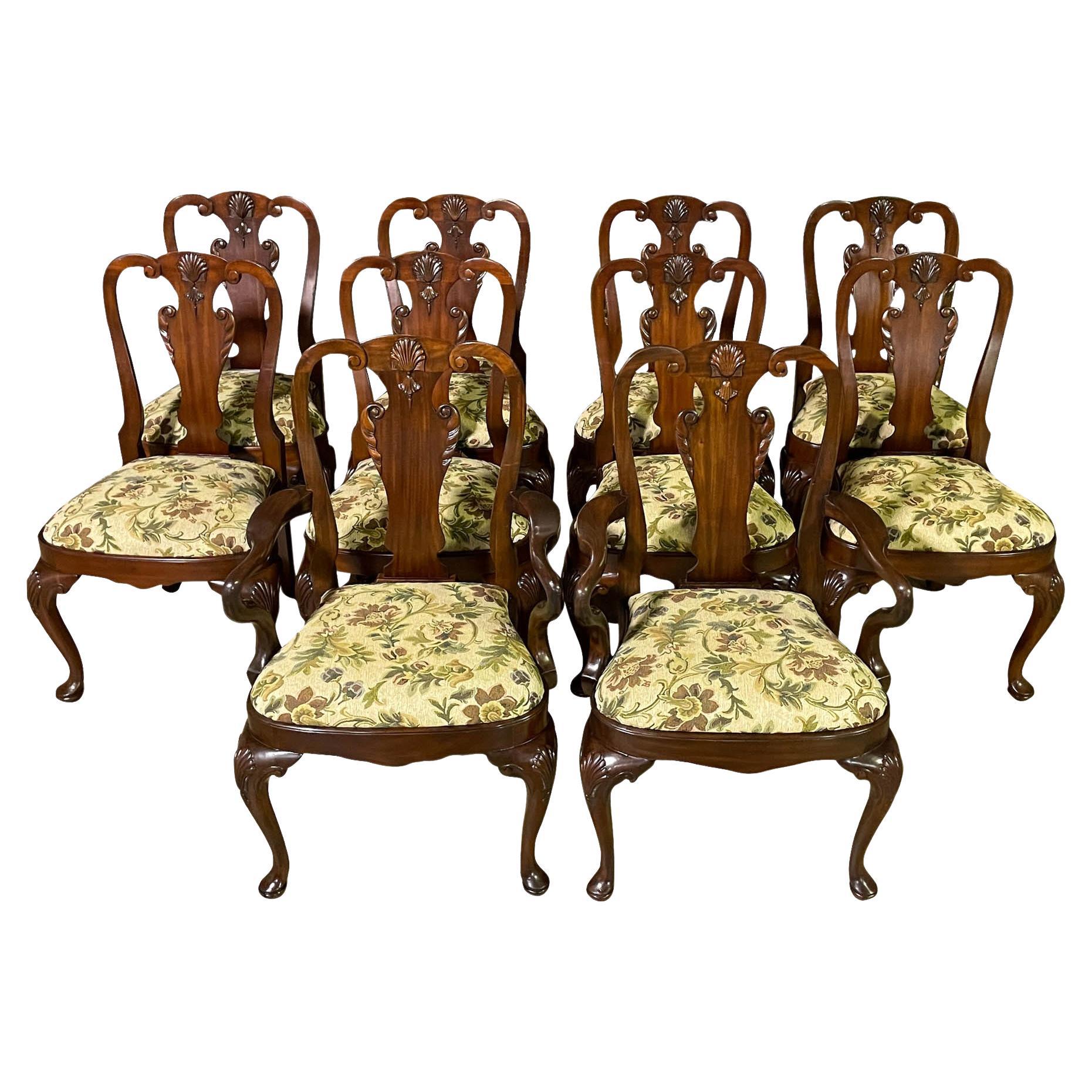 Set of 10 Vintage Maitland Smith Dining Chairs For Sale