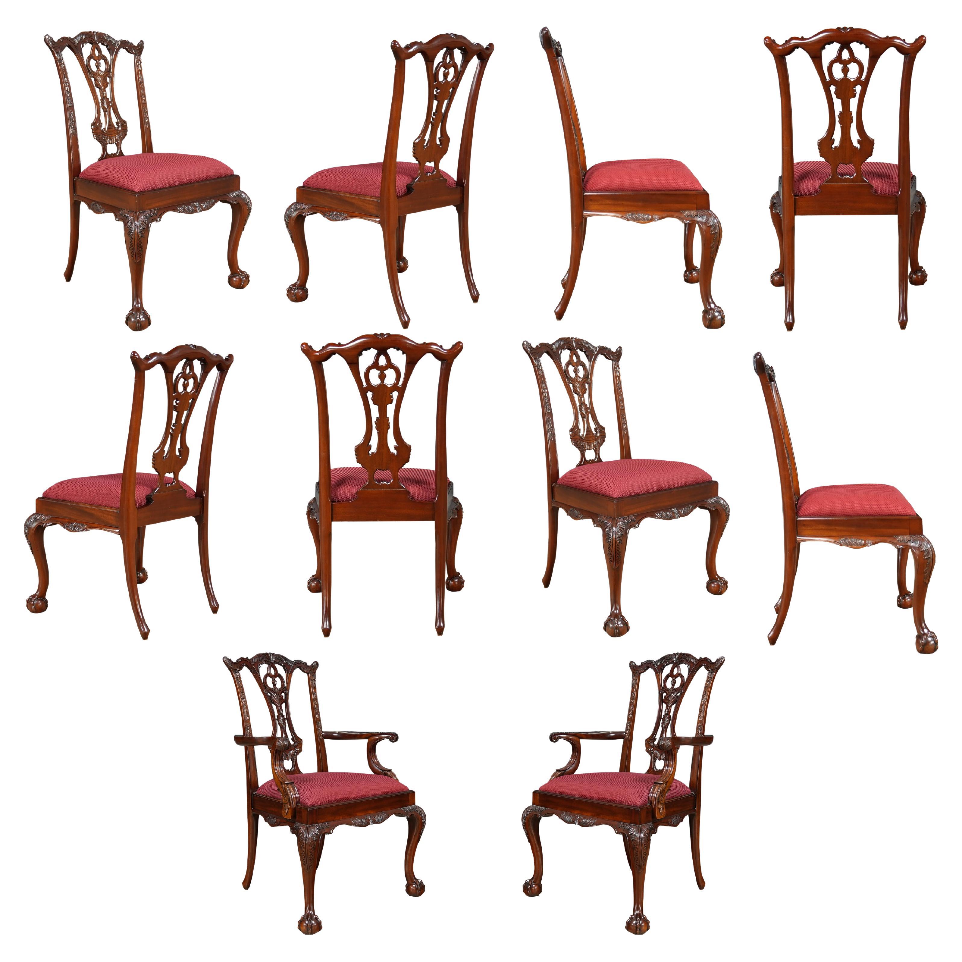 Set of 10 Vintage Maitland Smith Dining Chairs