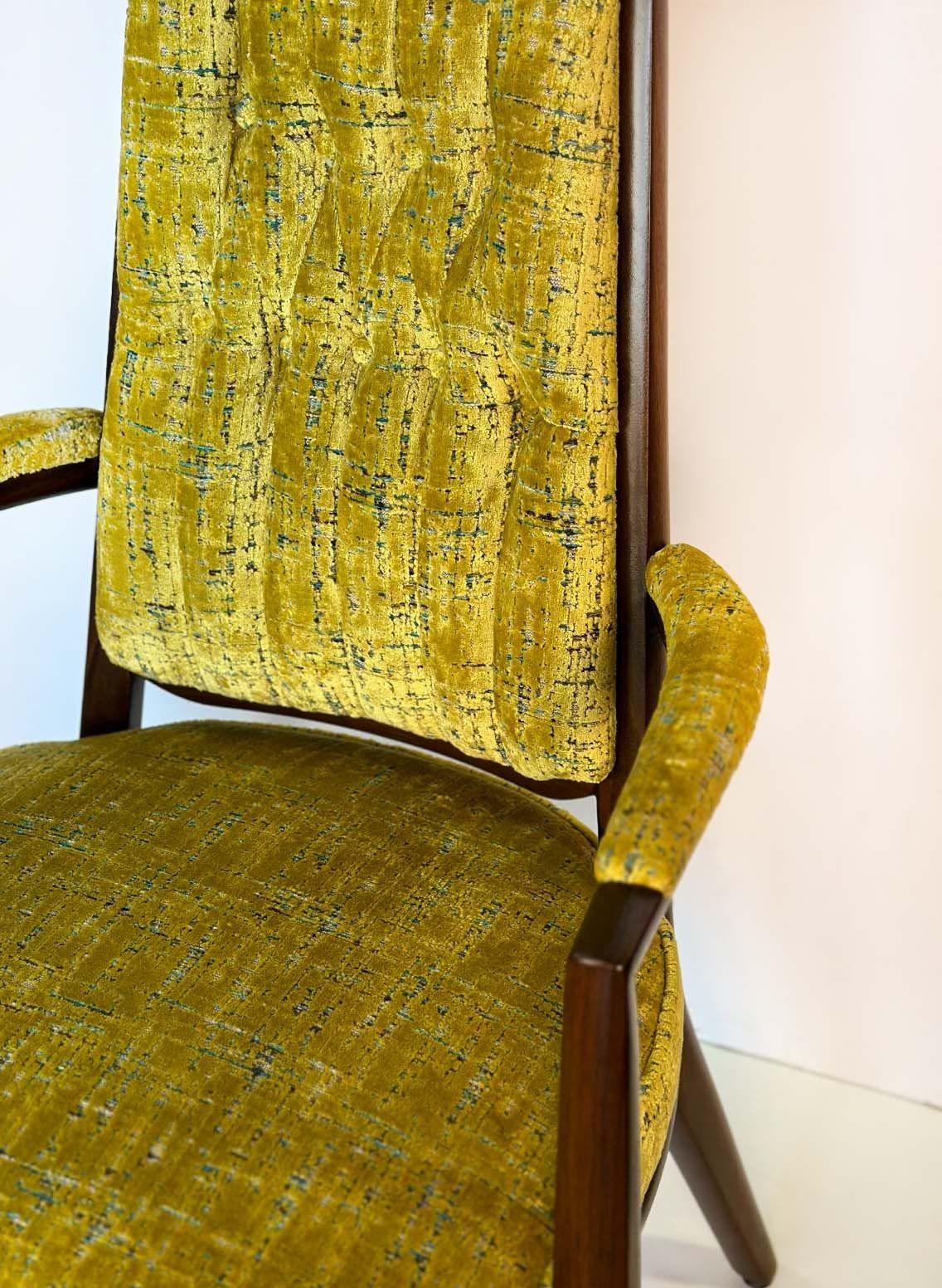 Tissu Ensemble de 10 chaises et fauteuils jeunes Monteverdi, années 1950 en vente