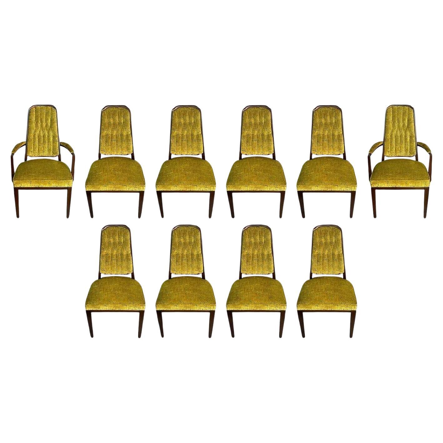 Ensemble de 10 chaises et fauteuils jeunes Monteverdi, années 1950 en vente