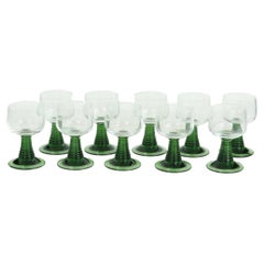 Set di 10 bicchieri da vino Roemer vintage Greene & Greene con piede a costine