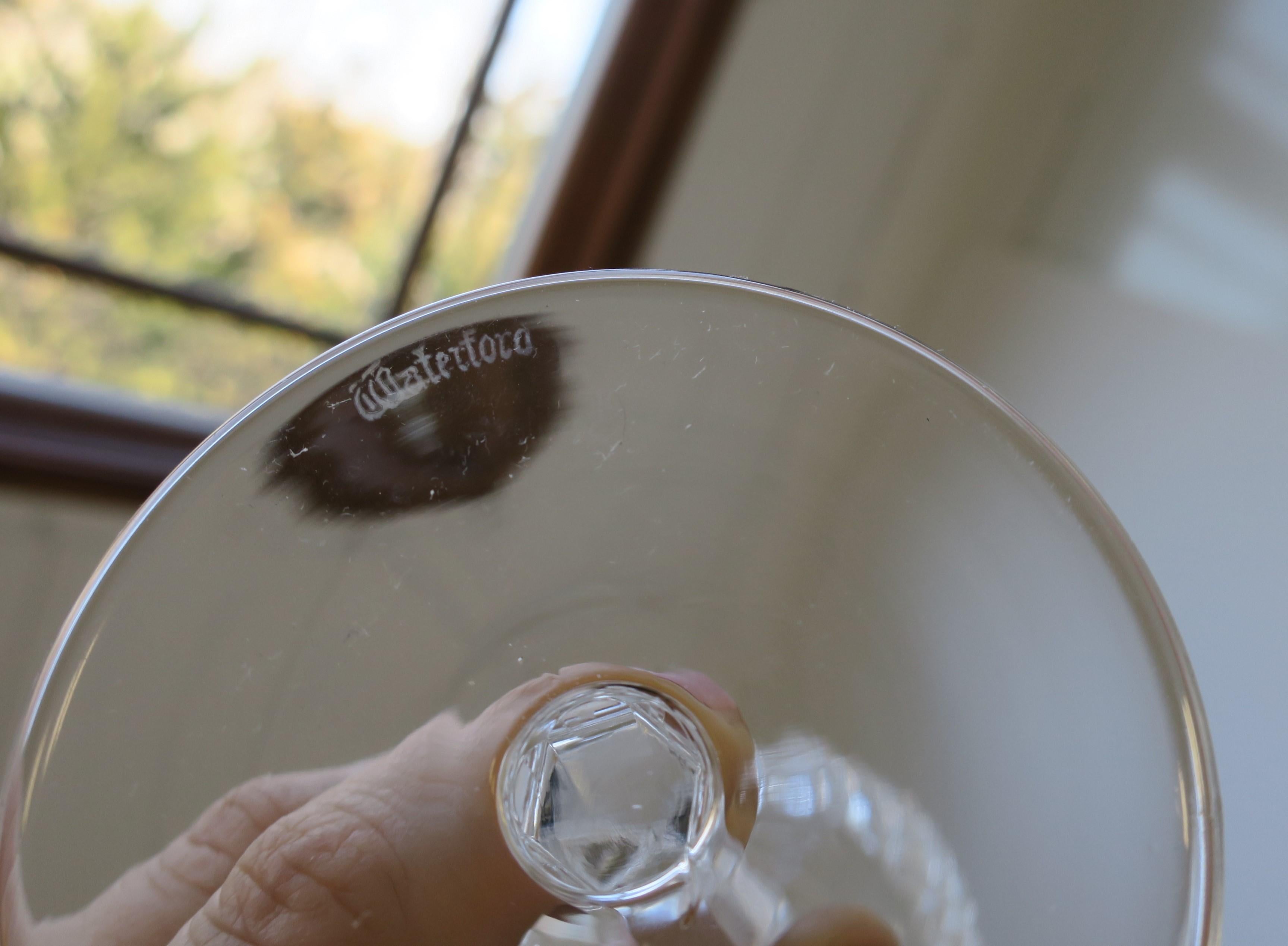Vintage Waterford Crystal Wine or Water Goblet Glasses, Set of 10 4