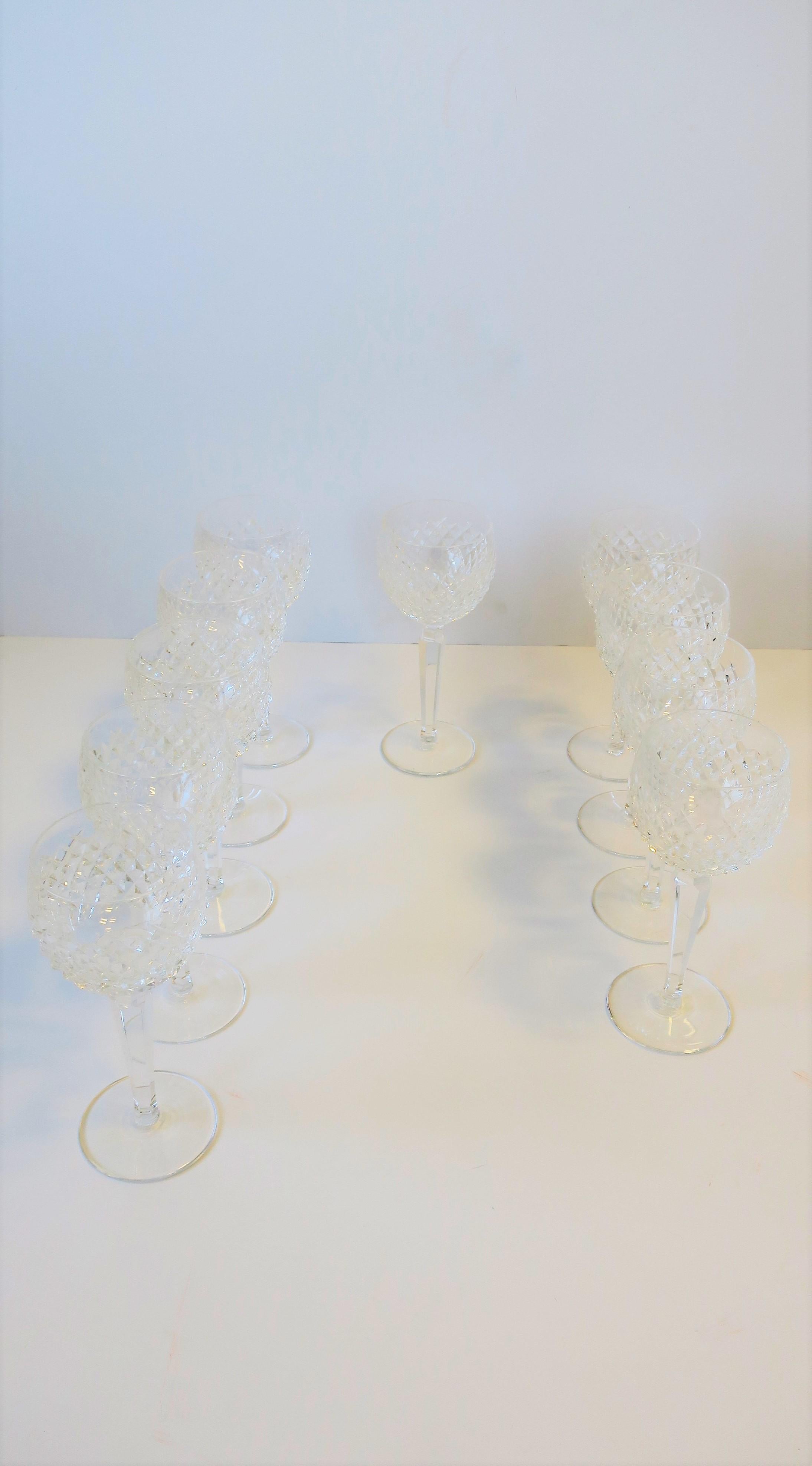 Vintage Waterford Crystal Wine or Water Goblet Glasses, Set of 10 1