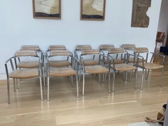 Set of 10 Vipp Chairs '451' in Sand Colored Leather Upholstery