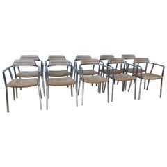 Set of 10 Vipp Chairs '451' in Sand Colored Leather Upholstery