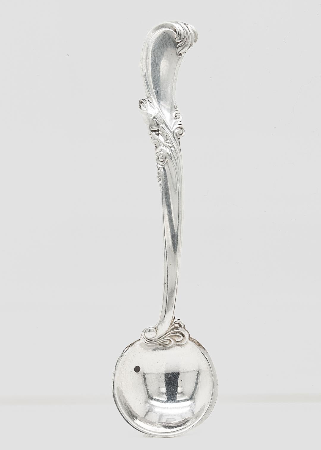 20th Century Set of 10 Wallace Waltz of Spring Pattern Sterling Silver Salt Spoons or Dips